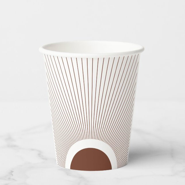 Vasos De Papel Boho Minimalist Sun (Anverso)