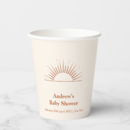Vasos De Papel Boho Minimalista neutral Sunshine Baby Shower