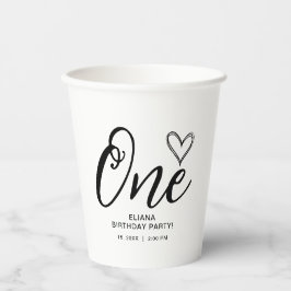 Vasos De Papel Boho mínimo moderno Primer cumpleaños