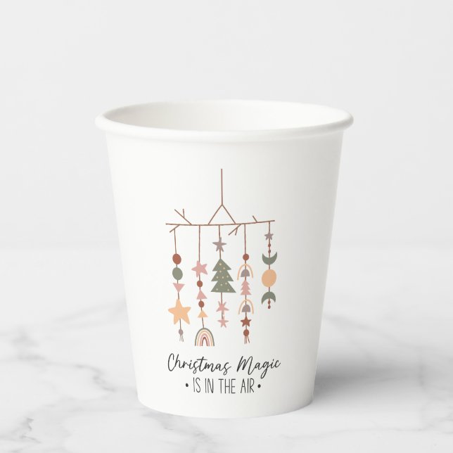Vasos De Papel Boho Navidades Festividad Mágica (Anverso)