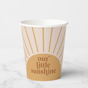 Vasos De Papel Boho Nuestra Pequeña Cumpleaños Soleado
