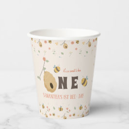 Vasos De Papel Boho Primer día de la abeja primer cumpleaños de l