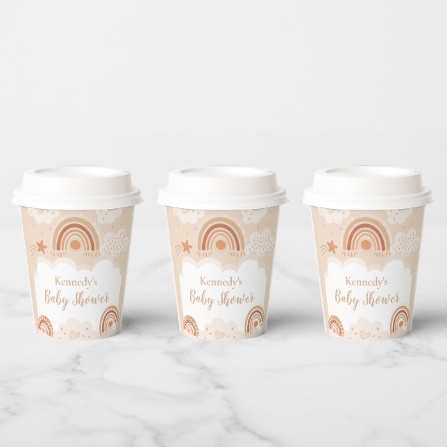 Vasos De Papel Boho Rainbow Baby Shower (Multi)