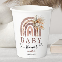 Vasos De Papel Boho Rainbow | Documento de Baby Shower neutro en 