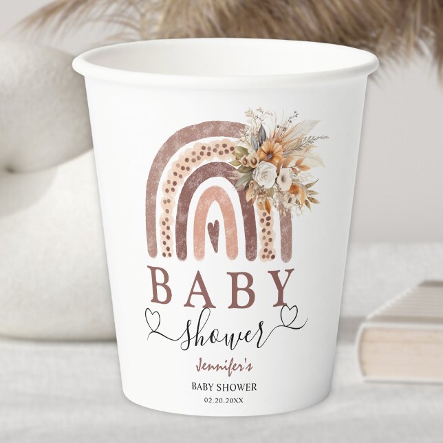 Vasos De Papel Boho Rainbow | Documento de Baby Shower neutro en  (Subido por el creador)