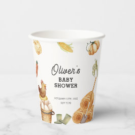 Vasos De Papel Boho rústico de Baby Shower de pollo cultivado loc