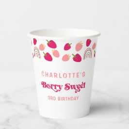 Vasos De Papel Boho Strawberry Berry Sweet Birthday