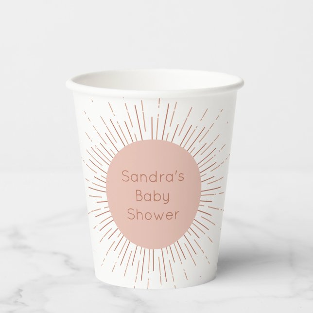 Vasos De Papel Boho Sun Baby Shower (Anverso)