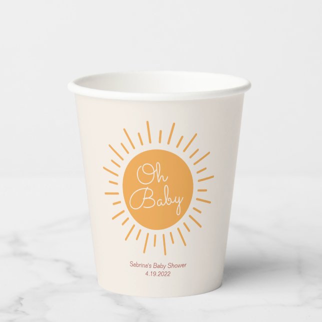 Vasos De Papel Boho Sunshine Baby Shower (Anverso)