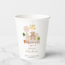 Vasos De Papel Boho Teddy Bear Nursery Baby Shower
