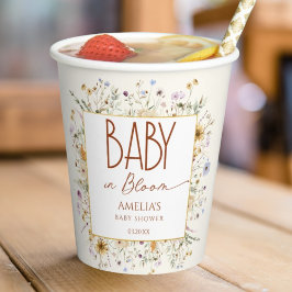 Vasos De Papel Boho Terracotta Baby Shower