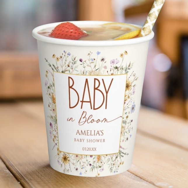 Vasos De Papel Boho Terracotta Baby Shower (Subido por el creador)