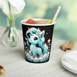 Vasos De Papel Boho Unicorn Baby Shower