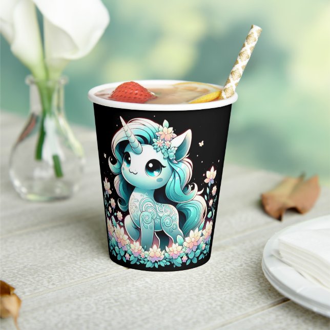 Vasos De Papel Boho Unicorn Baby Shower (in situ)