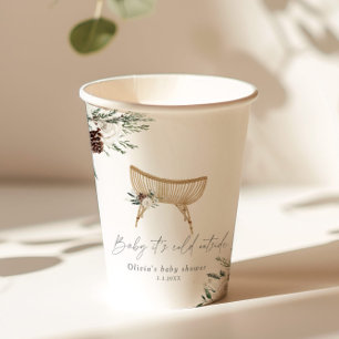 Vasos De Papel Boho vivero invierno ducha siempre verde bebé