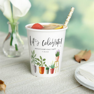 Vasos De Papel Boho Watercolor Potter HousePlaces Cumpleaños