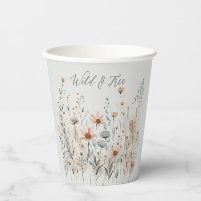 Vasos De Papel Boho Wildflower (Anverso)