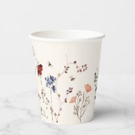 Vasos De Papel Boho Wildflower Bees Baby Shower