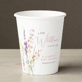 Vasos De Papel Boho Wildflower Watercolor Baby Shower