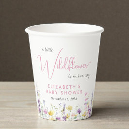 Vasos De Papel Boho Wildflower Watercolor Baby Shower