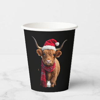 Vasos De Papel Boho Xmas Christmas Highland Cow T-Shirt (3)