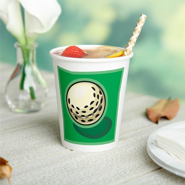 Vasos De Papel Bola de Golf en Verde Deporte de Golf (Subido por el creador)