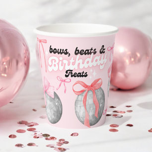 Vasos De Papel Bolas de disco de burbujas rosadas de buey