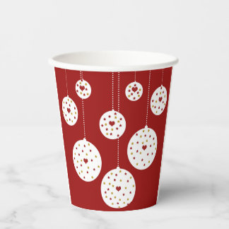 Vasos De Papel Bolas de Navidades elegantes con estrellas y coraz