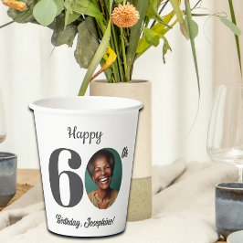 Vasos De Papel Bold Happy 60th Birthday Photo