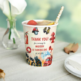 Vasos De Papel Bombero de camión Fiesta de cumpleaños
