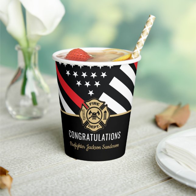 Vasos De Papel Bombero del Departamento de Bomberos Jubilación (in situ)