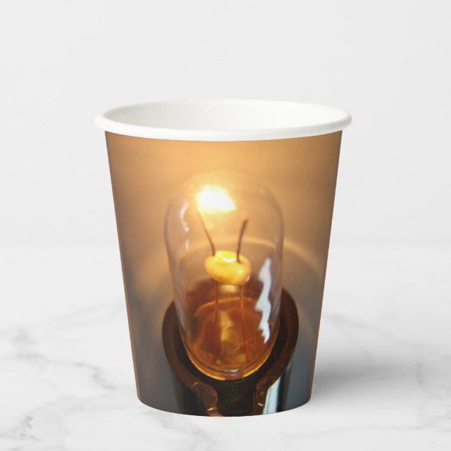 Vasos De Papel Bombilla de luz de bajo voltaje brillante (Anverso)