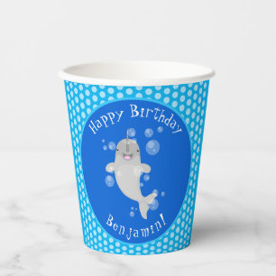 Vasos De Papel Bombillas de narguile alegres, ilustracion persona