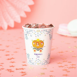 Vasos De Papel Bompkin Princess Carriage Flores salvajes Cumpleañ