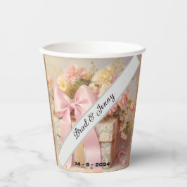 Vasos De Papel Bonita caja de regalo Boda con flores