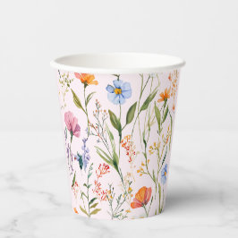 Vasos De Papel Bonito Baby Shower floral