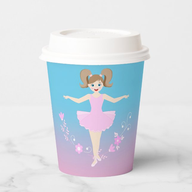 Vasos De Papel Bonito Ballerina chica Fiesta de cumpleaños (Izquierda)