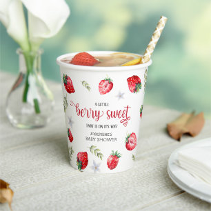 Vasos De Papel Bonito Fresa 'Berry Sweet' Baby Shower