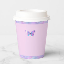 Vasos De Papel Bonito Holográfica Mariposa taza de papel Rosa