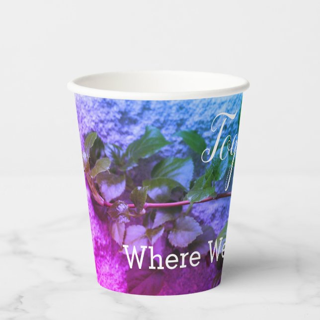 Vasos De Papel Bonito Mauve Púrpura Y Azul (Anverso)