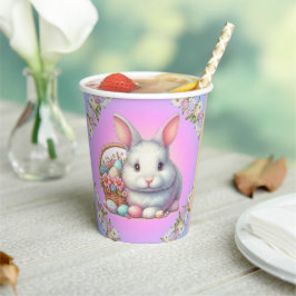 Vasos De Papel Bonito Pastel de conejo de Pascua