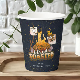 Vasos De Papel Bonito patio trasero Vamos a ser tostados cumpleañ