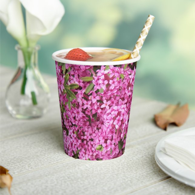 Vasos De Papel Bonito Rosa Daphne Floral (in situ)