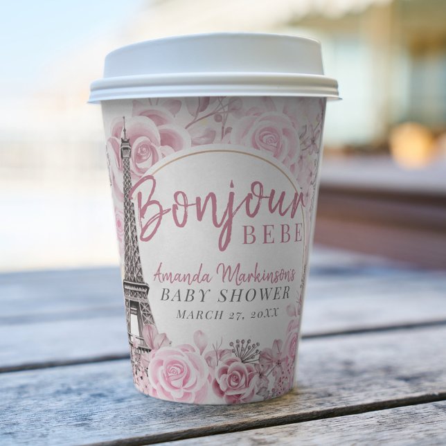 Vasos De Papel Bonjour Bebe Baby Shower (Subido por el creador)