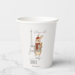 Vasos De Papel Bonjour Bebe French Rabbit Baby Shower