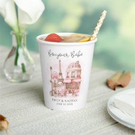 Vasos De Papel Bonjour Bebe Paris Cafe Baby Shower