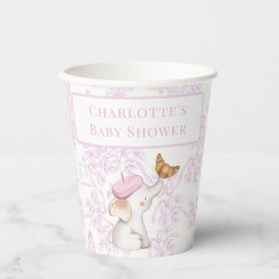 Vasos De Papel Bonjour Bebe Romantic Chica Baby Shower