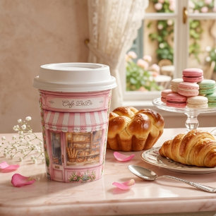 Vasos De Papel Bonjour Café Parisino Bebe Rosa Baby Shower