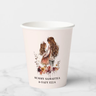 Vasos De Papel Bono de mamá y hija Adorable (10)