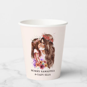 Vasos De Papel Bono de mamá y hija Adorable (6)